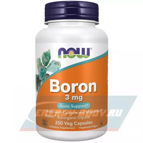  NOW FOODS Boron 3 mg 250 веган капсул