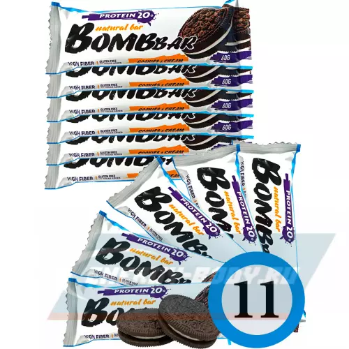 Батончик протеиновый Bombbar Protein Bar Печенье с кремом, 11 x 60 г