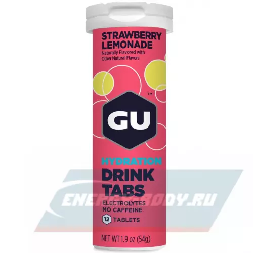  GU ENERGY GU HYDRATION DRINK TABS Клубничный лимонад, 1 туба