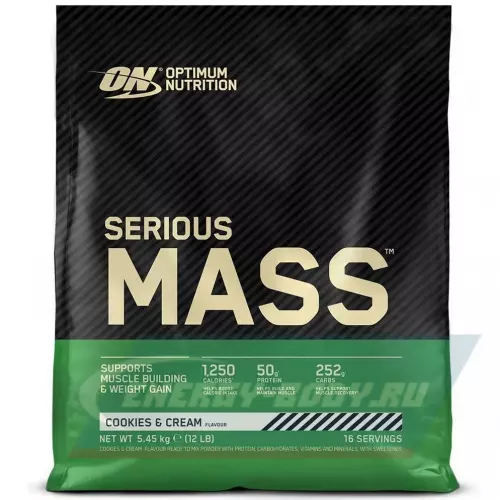 Гейнер OPTIMUM NUTRITION Serious Mass Печенье крем, 5455 г