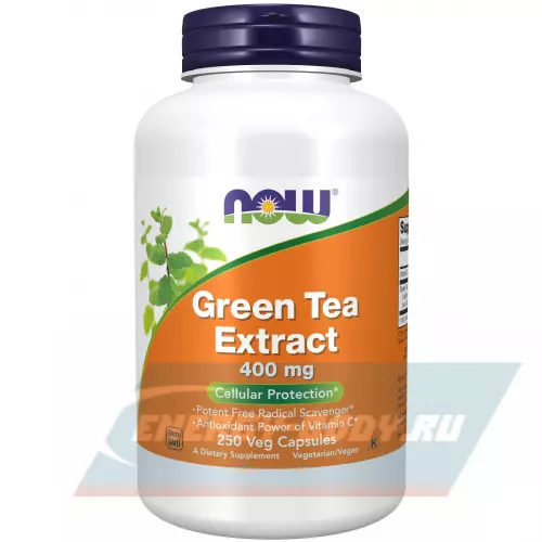  NOW FOODS Green Tea Extract 400 mg 250 веган капсул