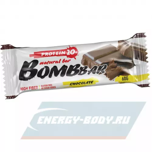 Батончик протеиновый Bombbar Protein Bar Двойной шоколад, 24 x 60 г