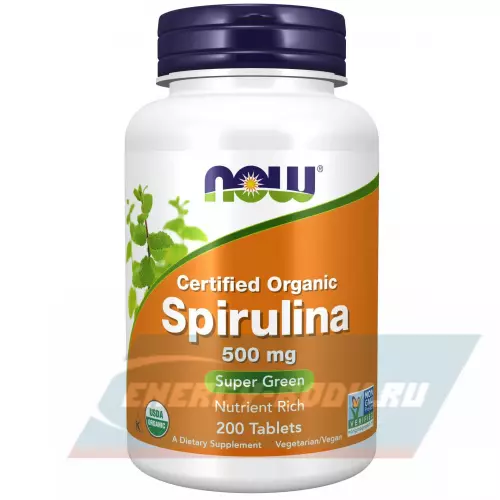  NOW FOODS Spirulina 500 mg 200 таблеток