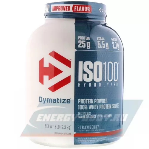  DYMATIZE Dymatize ISO100 Hydrolyzed Клубника, 2300 г