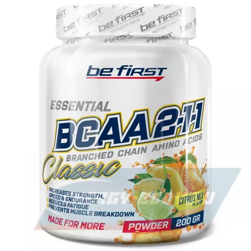 ВСАА Be First BCAA Classic Powder 2:1:1 Цитрусовый микс, 200 г