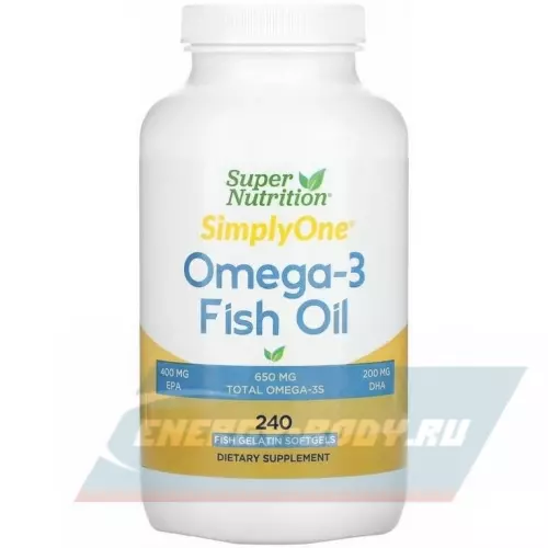 Omega 3 Super Nutrition Omega-3 Fish Oil 1000 mg 240 капсул