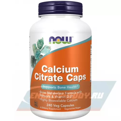 Минералы NOW FOODS Calcium Citrate Caps 240 вегетарианских капсул