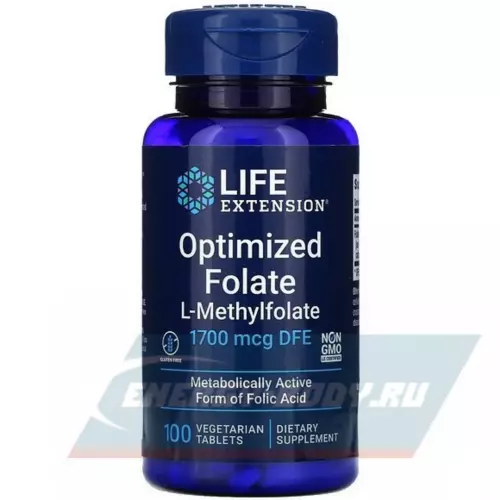  Life Extension Optimized Folate 1700 mcg DFE 100 вегетарианских капсул