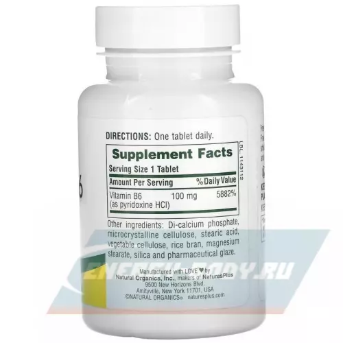  NaturesPlus Vitamin B-6 100 mg 90 таблеток
