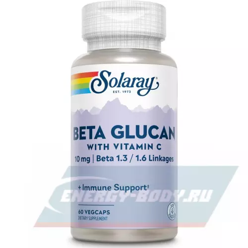  Solaray Beta Glucan With Vitamin C 10mg 60 веган капсул