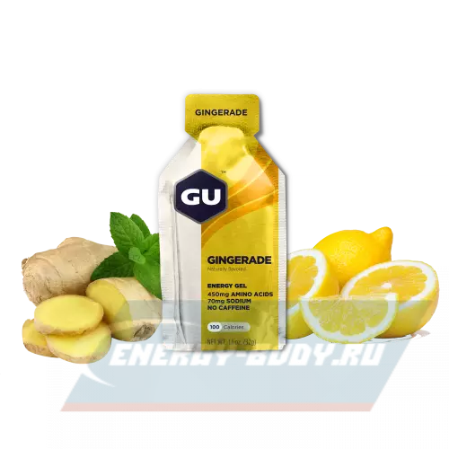 Энергетический гель GU ENERGY GU ORIGINAL ENERGY GEL no caffeine Имбирный лимонад, 1 стик x 32 г