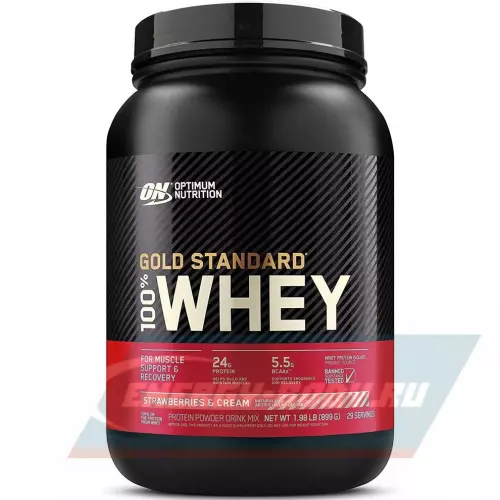  OPTIMUM NUTRITION 100% Whey Gold Standard Клубничный крем, 899 г