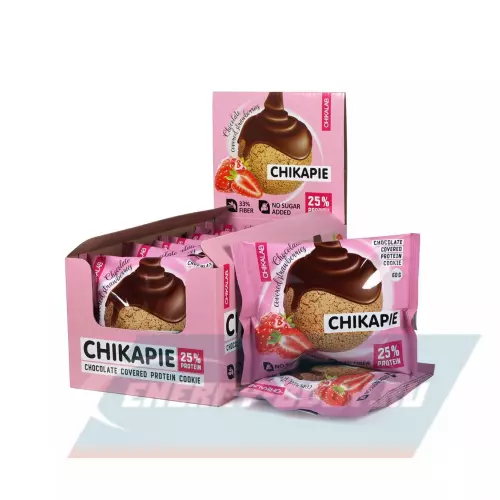 Батончик протеиновый Chikalab ChikaPie Клубника в шоколаде, 9 x 60 г