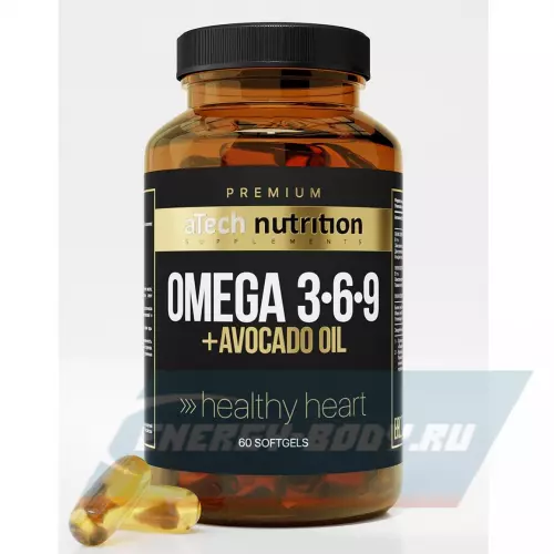 Omega 3 aTech Nutrition Omega 3-6-9 Premium Нейтральный, 60 капсул