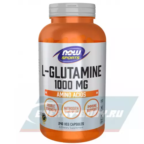 Глютамин NOW FOODS L-Glutamine 1000 mg 240 веган капсул