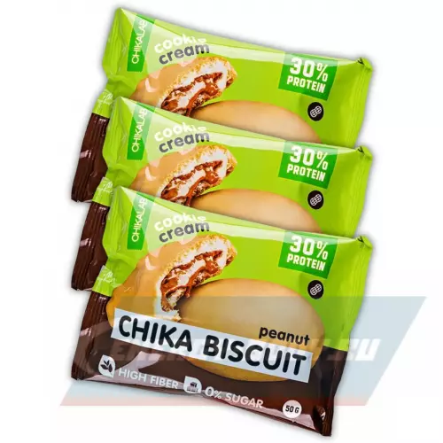 Батончик протеиновый Chikalab Бисквитное печенье Chika Biscuit Арахис, 3 х 50