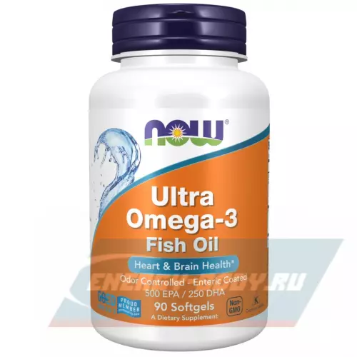 Omega 3 NOW FOODS Ultra Omega-3 Fish Oil 500 EPA / 250 DHA Нейтральный, 90 гелевых капсул