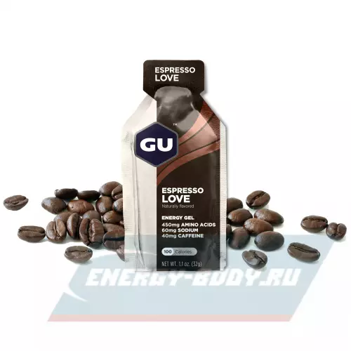 Энергетический гель GU ENERGY GU ORIGINAL ENERGY GEL 40mg caffeine Эспрессо Лав, 1 стик x 32 г