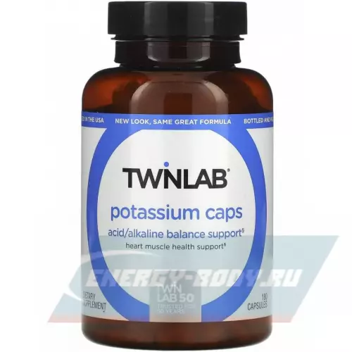 Минералы Twinlab Potassium Caps 99 mg 180 капсул