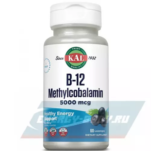  KAL B-12 Methylcobalamin 5000 mcg Смородина, 60 леденцов