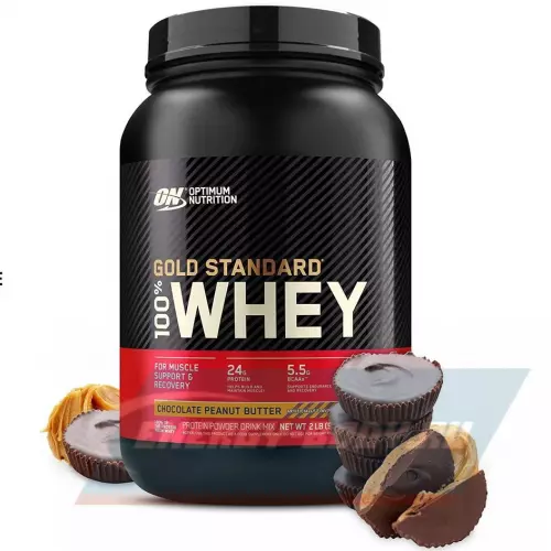  OPTIMUM NUTRITION 100% Whey Gold Standard Шоколад арахисовое масло, 907 г + шейкер