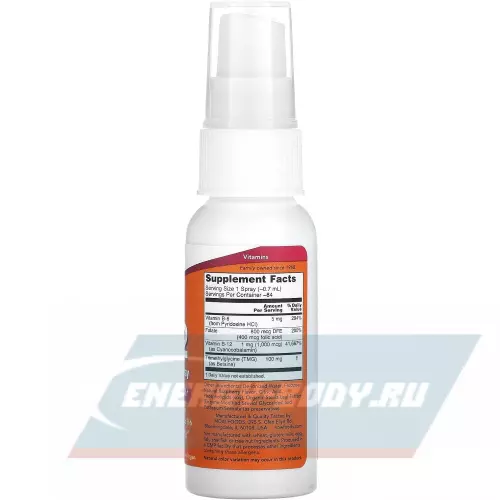  NOW FOODS B-12 Liposomal Spray (2 Oz) 59 ml Малина, 59 мл