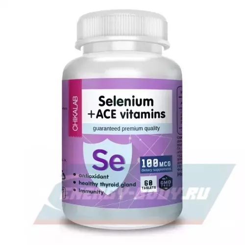 Минералы Chikalab Selenium Plus ACE vitamins Нейтральный, 60 таблеток