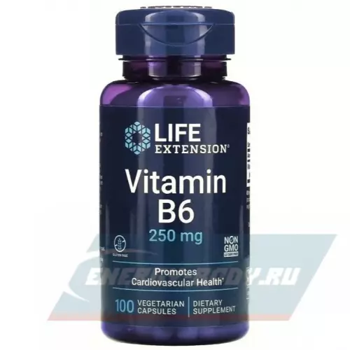  Life Extension Vitamin B6 250 mg 100 вегетарианских капсул