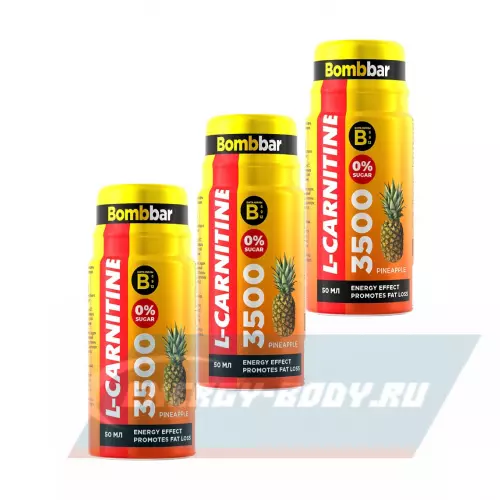 L-Карнитин Bombbar L-Carnitine 3500 Shot Микс, 3 x 50 мл