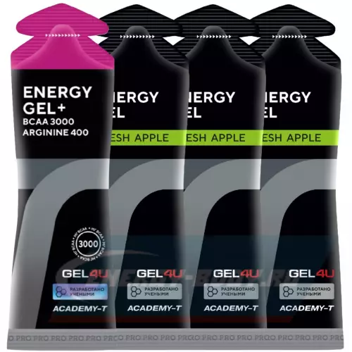 Энергетический гель GEL4U Energy Gel Лесные ягоды, яблоко, 4 х 60 г