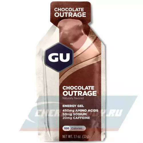 Энергетический гель GU ENERGY GU ORIGINAL ENERGY GEL 20mg caffeine Шоколадное безумие, 3 x 32 г