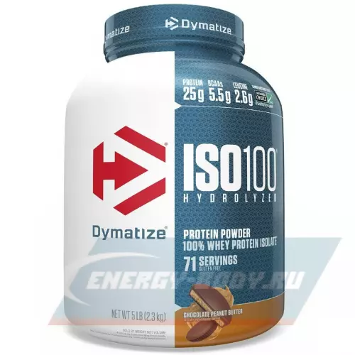  DYMATIZE Dymatize ISO100 Hydrolyzed Шоколадовое арахисовое масло, 2300 г
