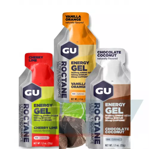 Энергетический гель GU ENERGY GU ROCTANE ENERGY GEL 35mg caffeine Микс, 3 стика x 32 г