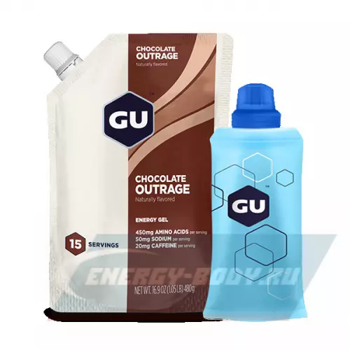 Энергетический гель GU ENERGY GU ORIGINAL ENERGY GEL 20mg caffeine Безумный шоколад, 480 г (15 порций)