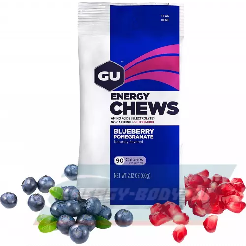Энергетик GU ENERGY Мармеладки GU Energy Chews Черника-Гранат, 1 х 8 конфет