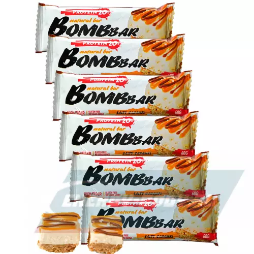 Батончик протеиновый Bombbar Protein Bar Соленая карамель, 6 x 60 г