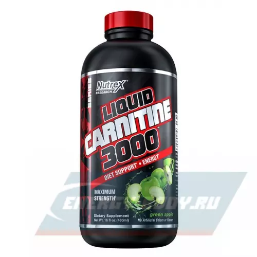 L-Карнитин NUTREX Liquid Carnitine 3000 Зеленое яблоко, 480 мл