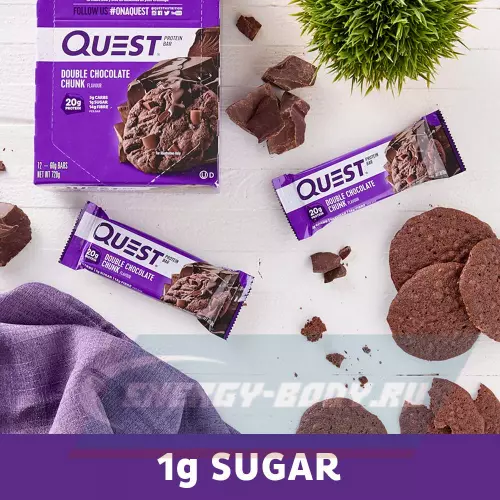 Батончик протеиновый Quest Nutrition Quest Bar 60 г, Двойной шоколад