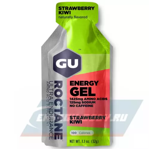 Энергетический гель GU ENERGY GU ROCTANE ENERGY GEL no caffeine Клубника-Киви, 1 стик x 32 г