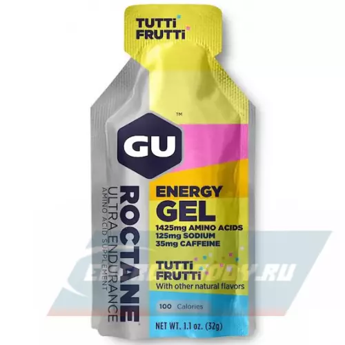 Энергетический гель GU ENERGY GU ROCTANE ENERGY GEL 35mg caffeine Тутти-Фрутти, 1 стик x 32 г