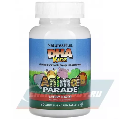 Omega 3 NaturesPlus Animal Parade DHA Kidz Omega-3 Вишня, 90 жевательных таблеток