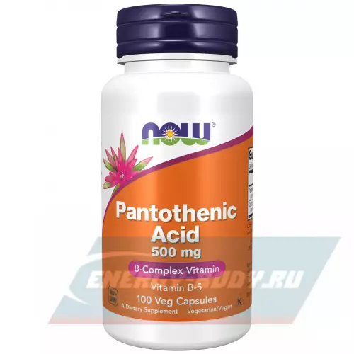  NOW FOODS Pantothenic Acid 500 mg Vitamin B-5 Нейтральный, 100 веган капсул