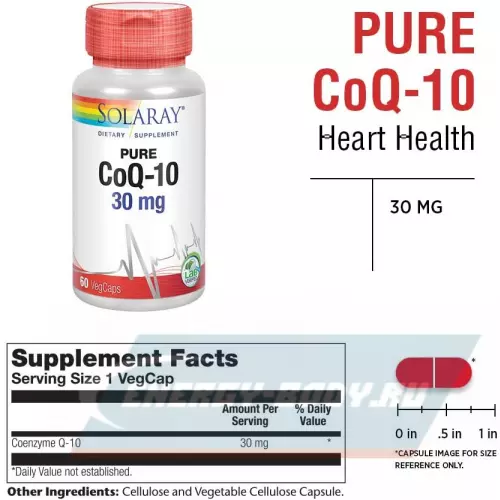  Solaray CoQ-10 30 mg 60 веган капсул