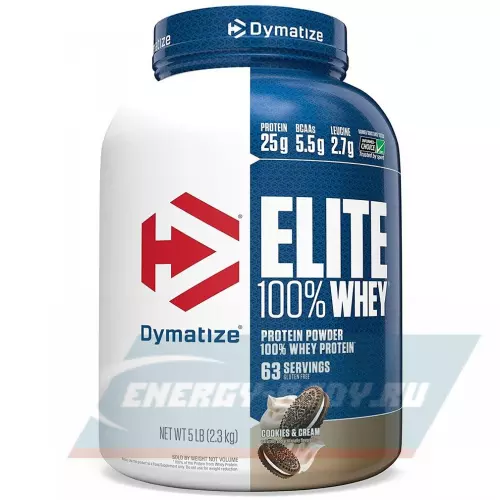  DYMATIZE Elite Whey 100% Бисквит со сливками, 2300 г