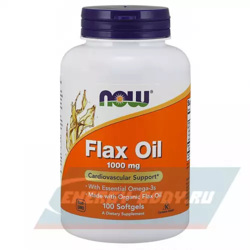 Omega 3 NOW FOODS Flax Oil Organic 100 капсул