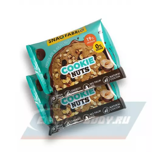 Батончик протеиновый SNAQ FABRIQ Cookie Nuts Шоколадное с фундуком, 2 х 40 г