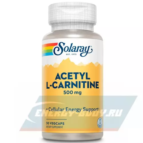 L-Карнитин Solaray Acetyl L-Carnitine 500 mg 30 веган капсул