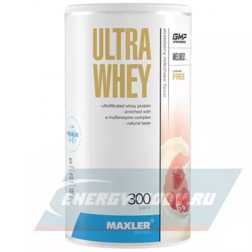  MAXLER Ultra Whey Клубничный коктель, 300 г
