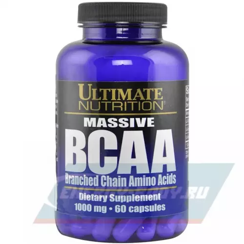ВСАА Ultimate Nutrition Massive BCAA 1000 мг нейтральный, 60 капсул