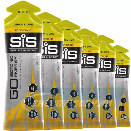 Энергетический гель SCIENCE IN SPORT (SiS) GO Isotonic Energy Gels Лимон-Лайм, 6 x 60 мл